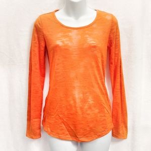 Mudd Sheer Long Sleeve Orange T-shirt